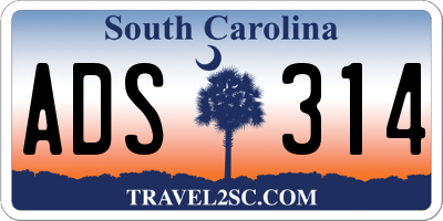 SC license plate ADS314