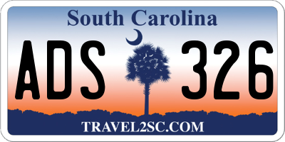 SC license plate ADS326