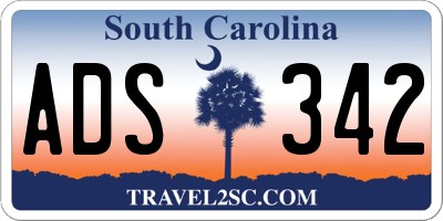 SC license plate ADS342