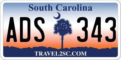 SC license plate ADS343