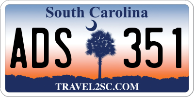 SC license plate ADS351