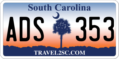 SC license plate ADS353