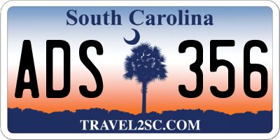 SC license plate ADS356