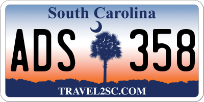SC license plate ADS358