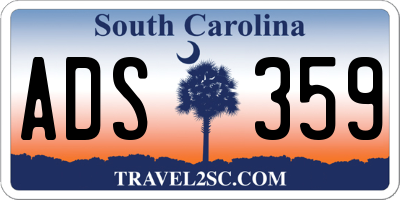 SC license plate ADS359