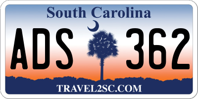 SC license plate ADS362