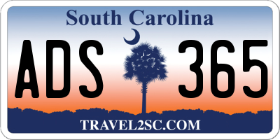 SC license plate ADS365