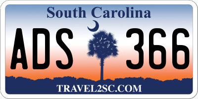SC license plate ADS366