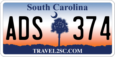 SC license plate ADS374