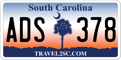 SC license plate ADS378