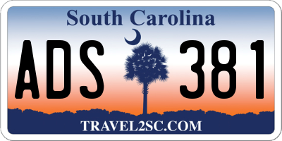 SC license plate ADS381