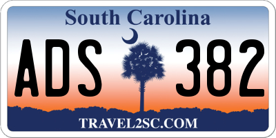 SC license plate ADS382