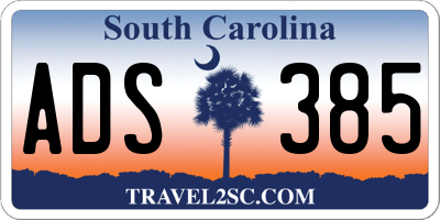 SC license plate ADS385