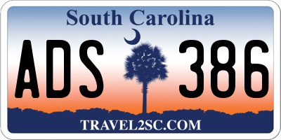 SC license plate ADS386