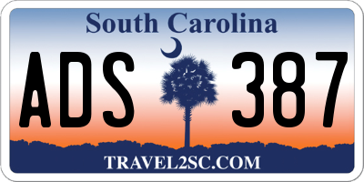 SC license plate ADS387