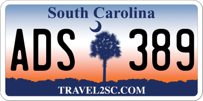 SC license plate ADS389