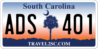 SC license plate ADS401