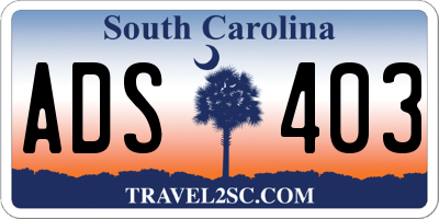 SC license plate ADS403
