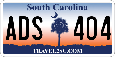 SC license plate ADS404