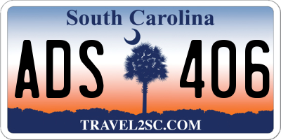 SC license plate ADS406