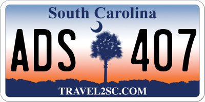 SC license plate ADS407