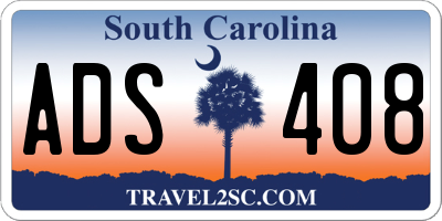 SC license plate ADS408