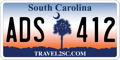 SC license plate ADS412