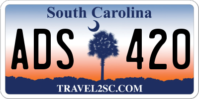 SC license plate ADS420