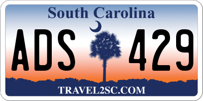 SC license plate ADS429