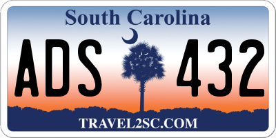 SC license plate ADS432