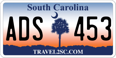 SC license plate ADS453