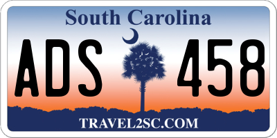 SC license plate ADS458