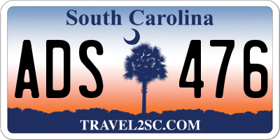 SC license plate ADS476