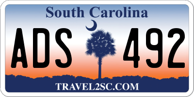 SC license plate ADS492