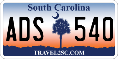 SC license plate ADS540