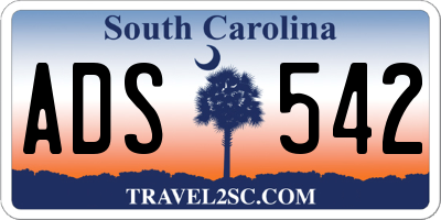 SC license plate ADS542