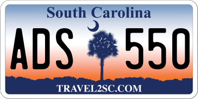 SC license plate ADS550