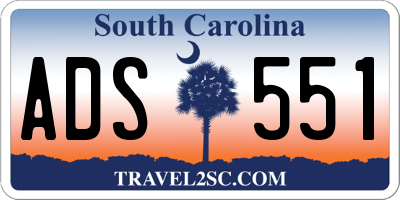SC license plate ADS551