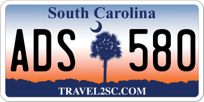 SC license plate ADS580