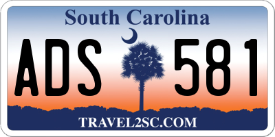 SC license plate ADS581