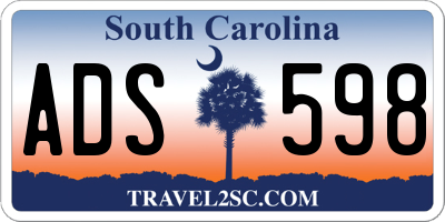SC license plate ADS598