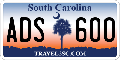 SC license plate ADS600