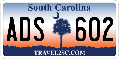 SC license plate ADS602