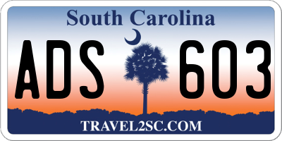 SC license plate ADS603
