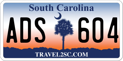 SC license plate ADS604