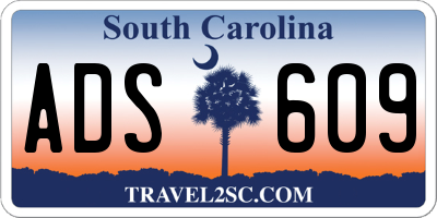 SC license plate ADS609