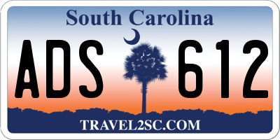 SC license plate ADS612