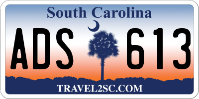 SC license plate ADS613