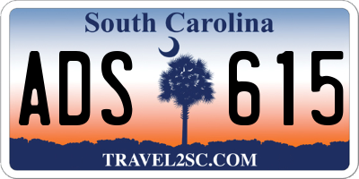 SC license plate ADS615