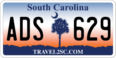 SC license plate ADS629